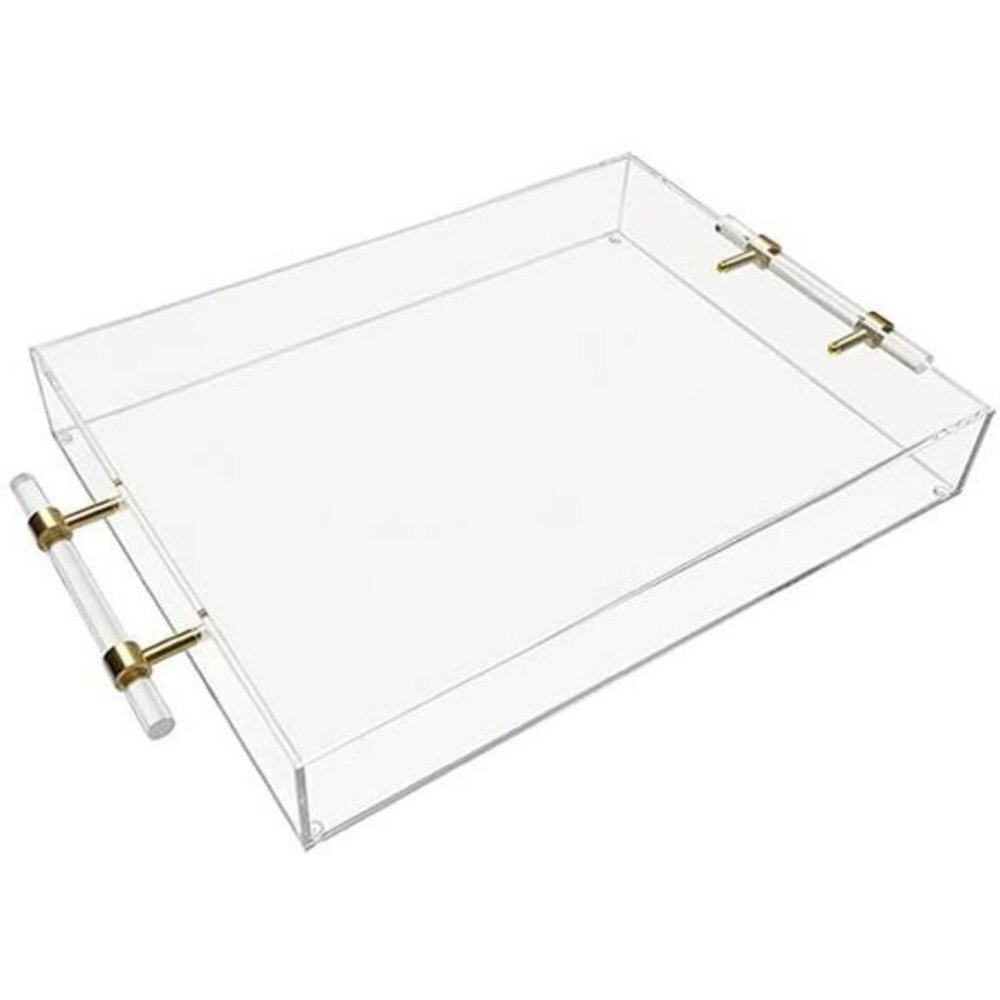 16X12 Clear Acrylic Tray with Clear Handles.